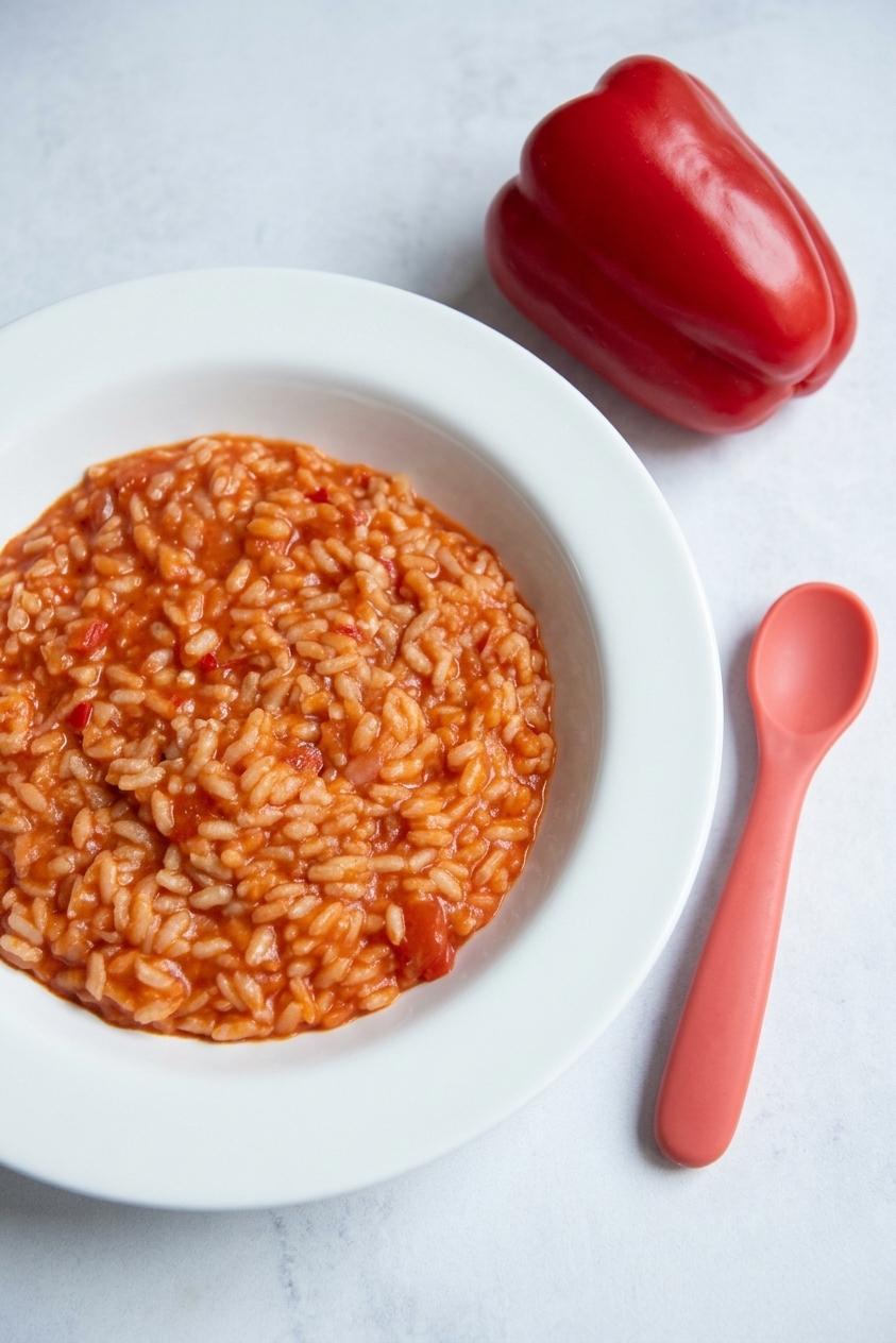 Risotto á la tomate et aux poivrons rouges