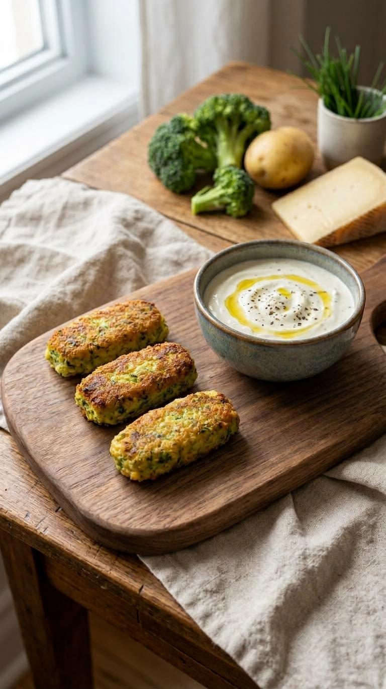 Fingers brocoli, pomme de terre et mozzarella