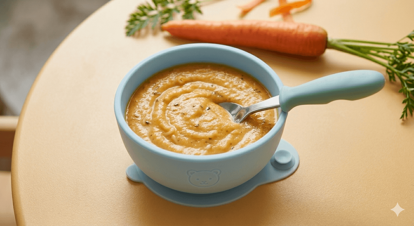 Soupe crémeuse carotte-vermicelle